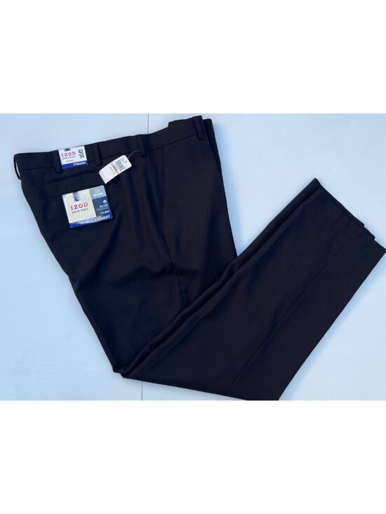 Izod Other - Izod Men’s Black Dress Pants 40Wx30L Straight Fit Flat Front Stretch Non-Iron